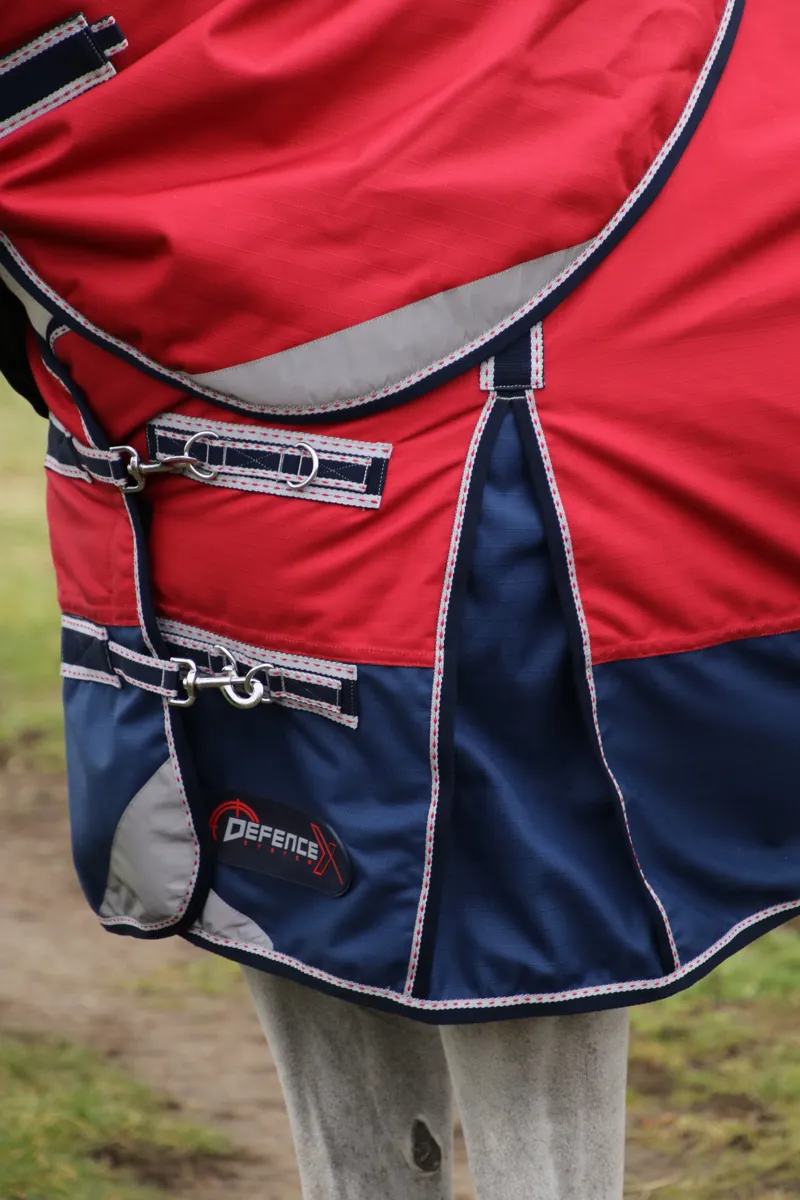 DefenceX System 200g Turnout Rug with Detachable Neck Cover - Dark Red-1